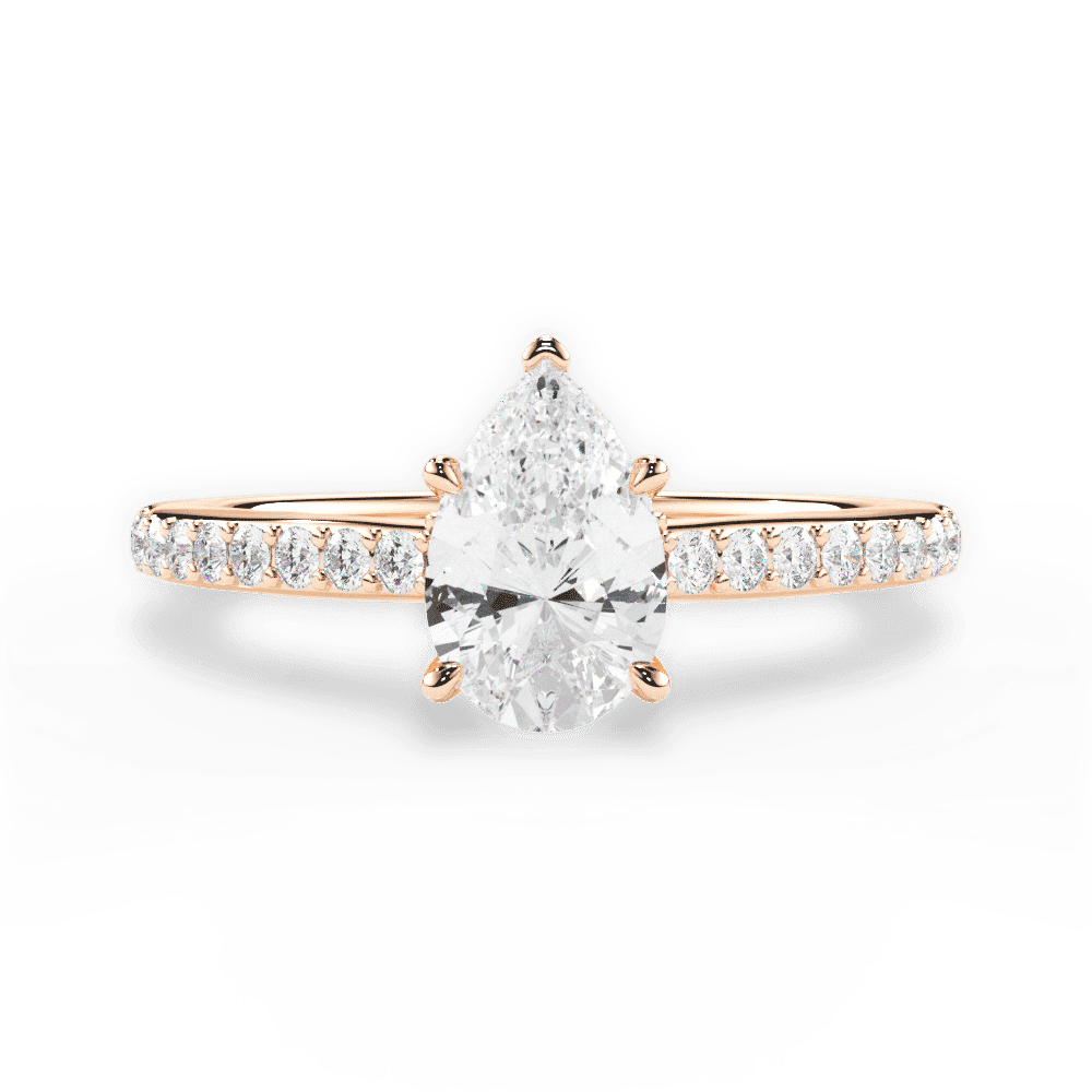 14kt Rose Gold/18kt Rose Gold/pear/top