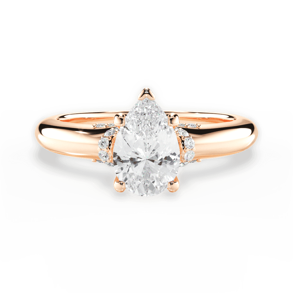 14kt Rose Gold/18kt Rose Gold/pear/top