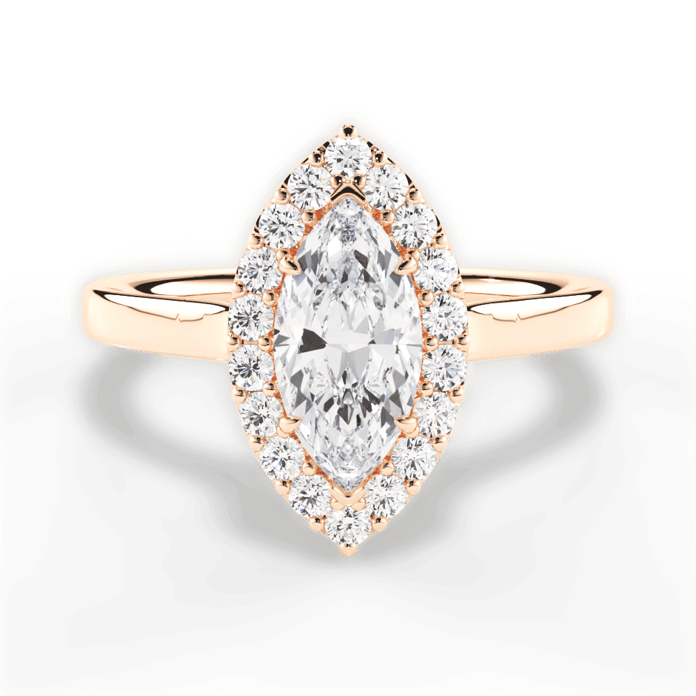 14kt Rose Gold/18kt Rose Gold/marquise/top