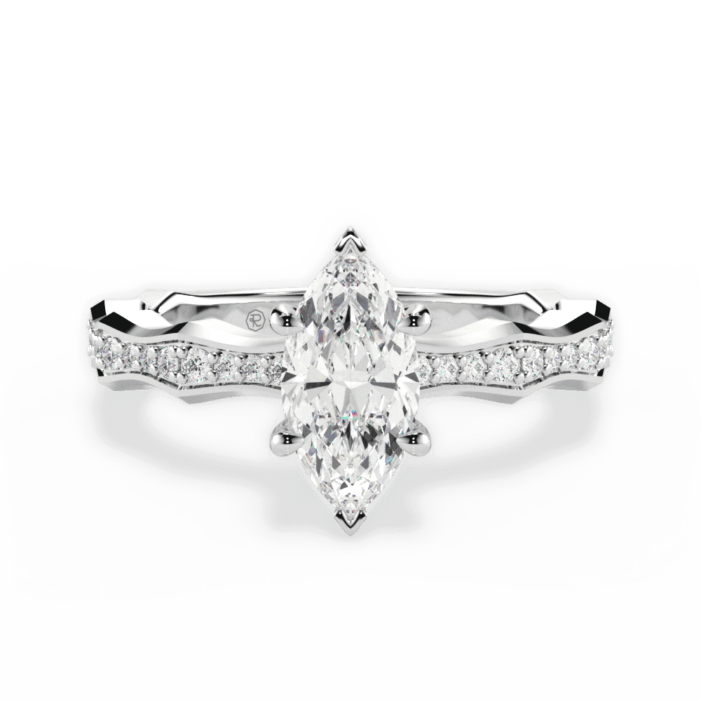 14kt White Gold/18kt White Gold/Platinum/marquise/top