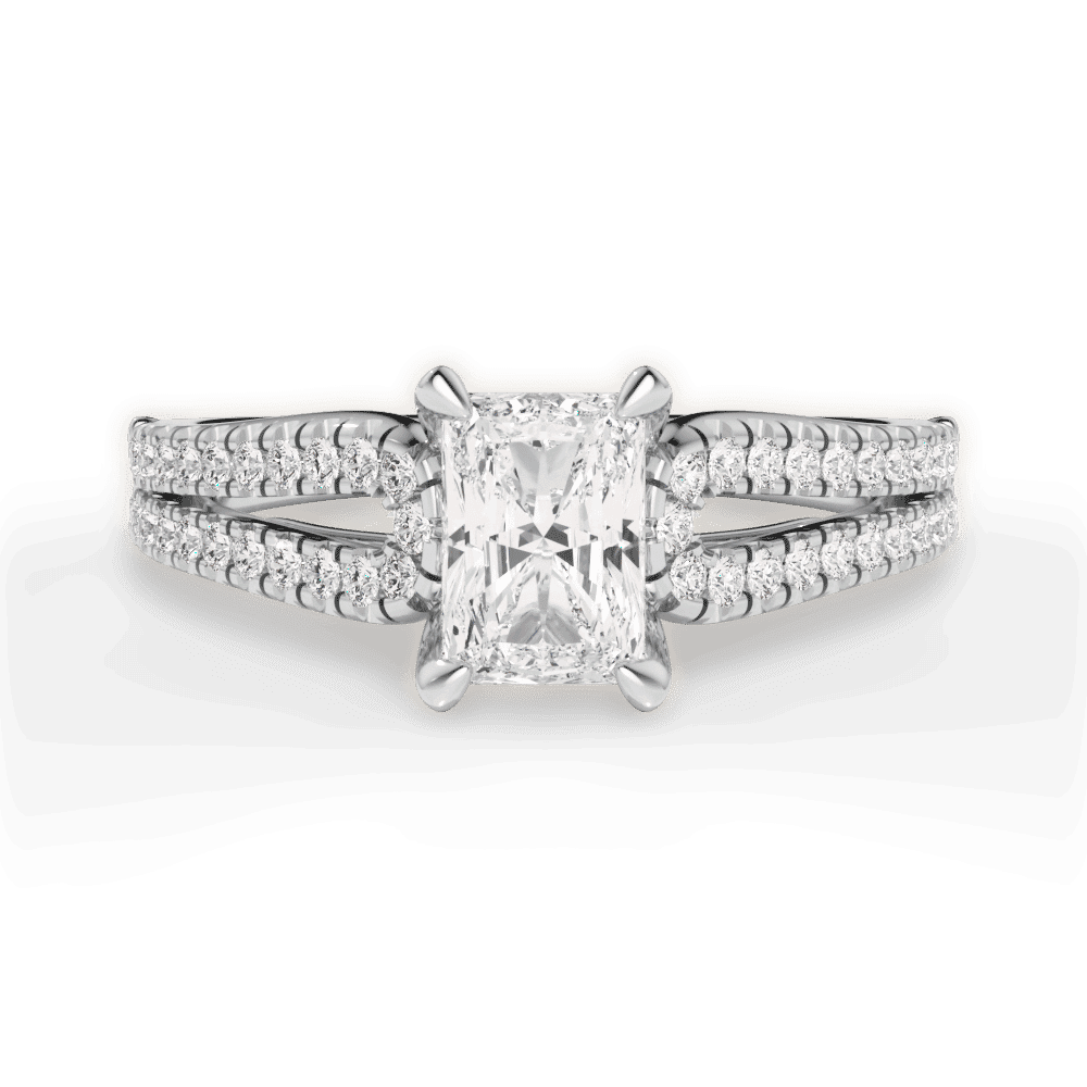 14kt White Gold/18kt White Gold/Platinum/radiant/top