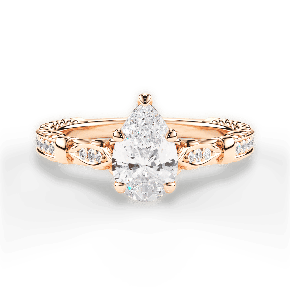 14kt Rose Gold/18kt Rose Gold/pear/top
