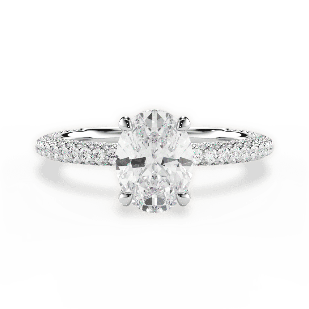 14kt White Gold/18kt White Gold/Platinum/oval/top