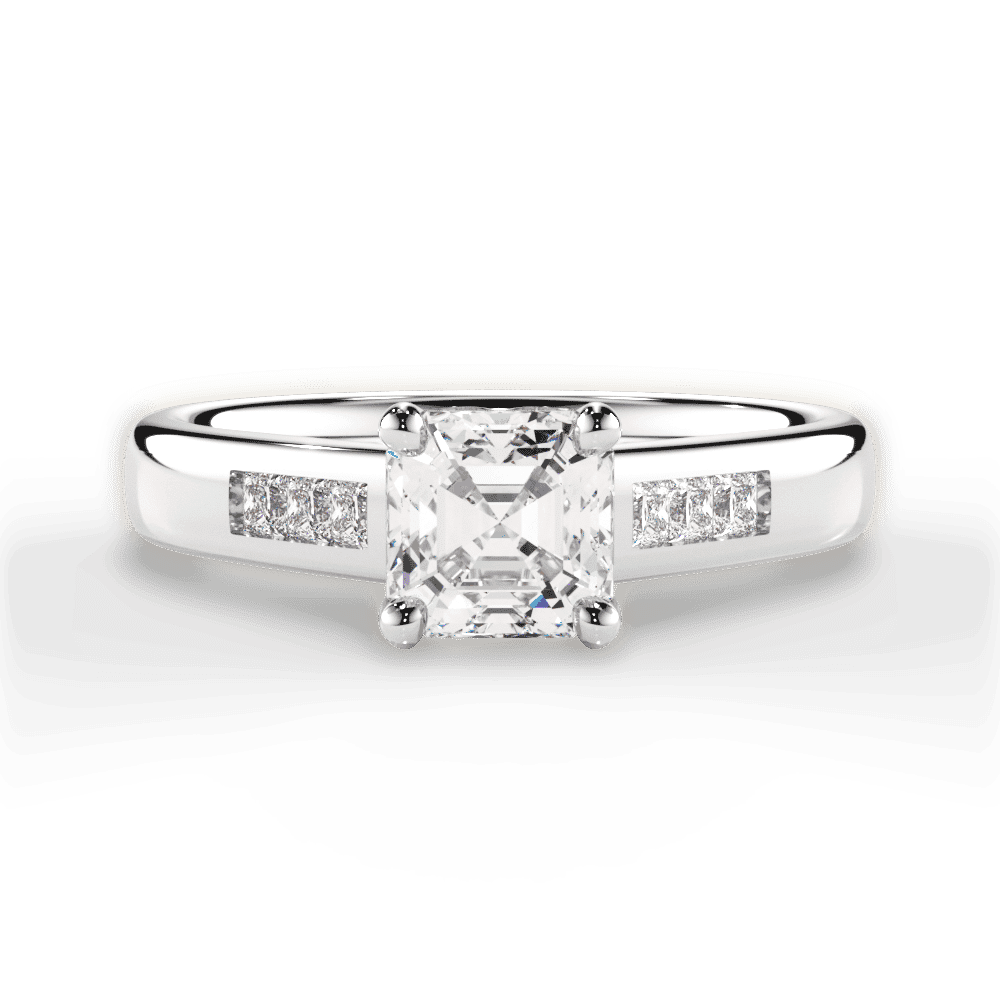 14kt White Gold/18kt White Gold/Platinum/asscher/top