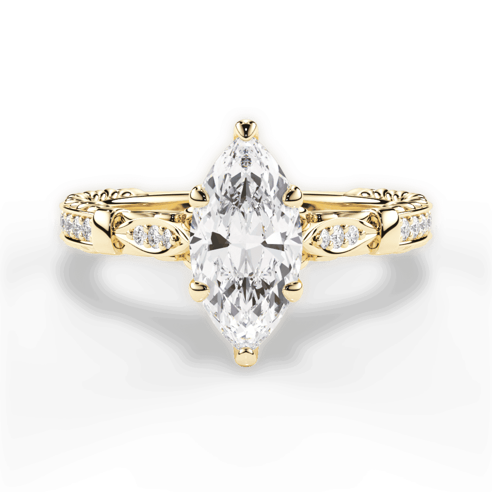 14kt Yellow Gold/18kt Yellow Gold/marquise/top