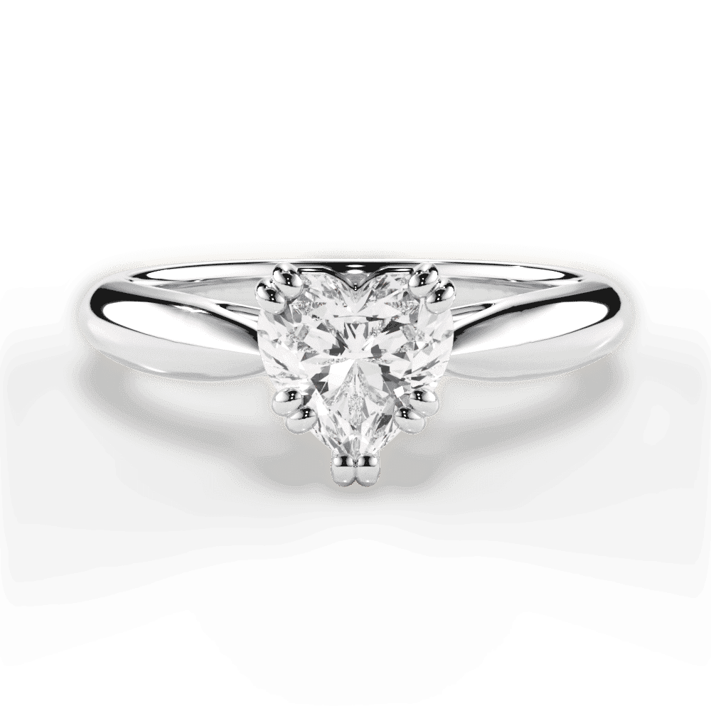 14kt White Gold/18kt White Gold/Platinum/heart/top