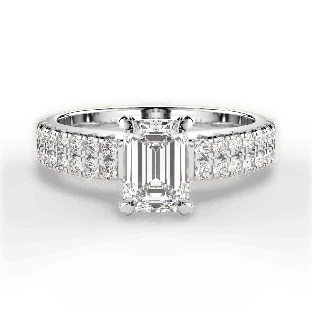 14kt White Gold/18kt White Gold/Platinum/emerald/top