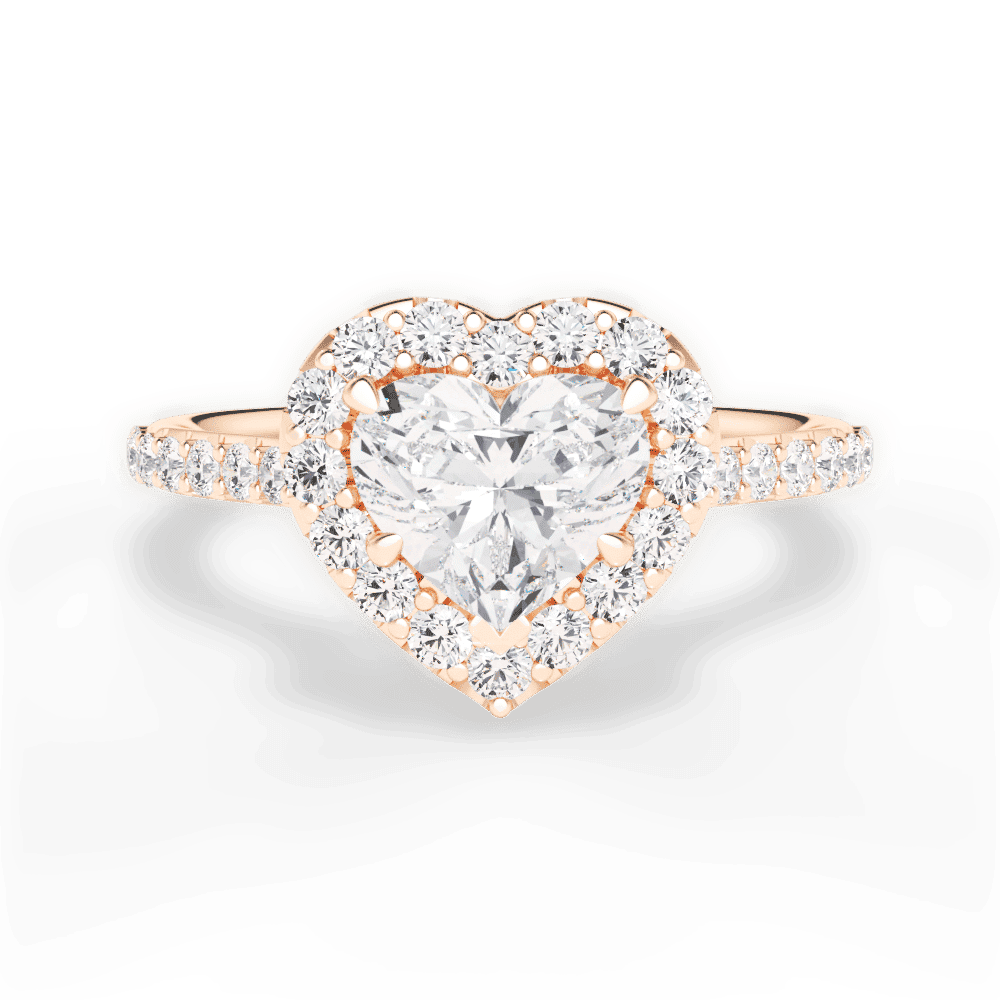 14kt Rose Gold/18kt Rose Gold/heart/top