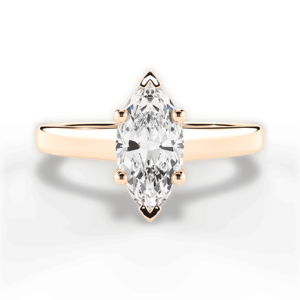 14kt Rose Gold/18kt Rose Gold/marquise/top