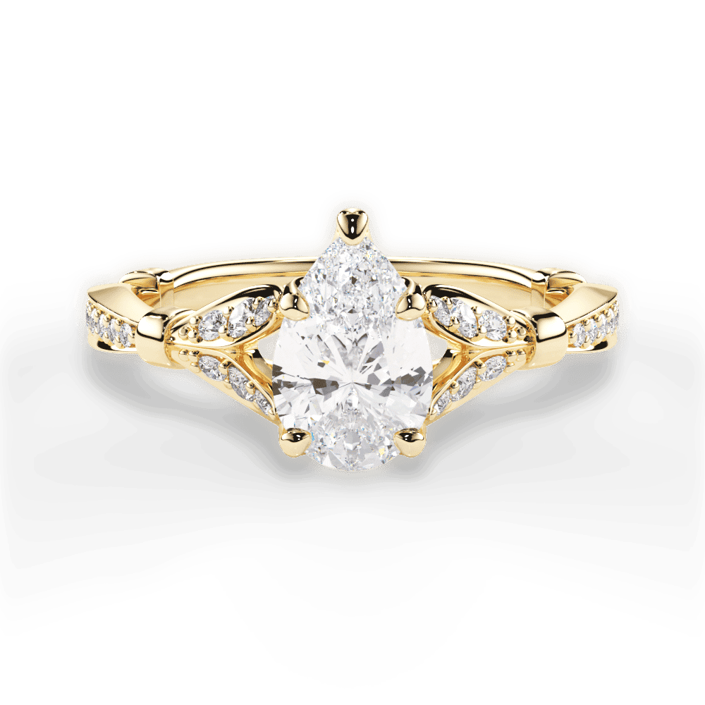 14kt Yellow Gold/18kt Yellow Gold/pear/top
