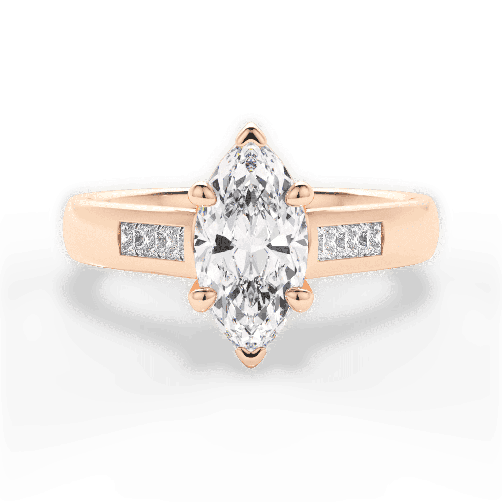 14kt Rose Gold/18kt Rose Gold/marquise/top