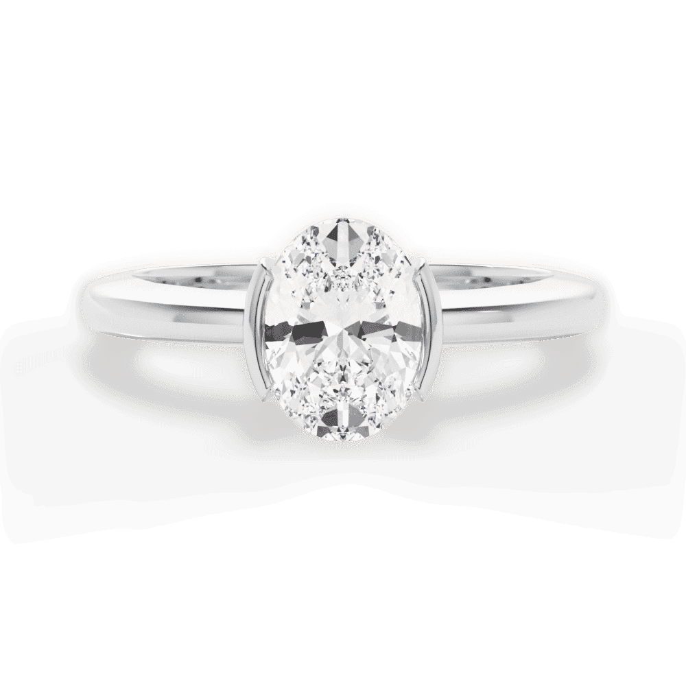 14kt White Gold/18kt White Gold/Platinum/oval/top