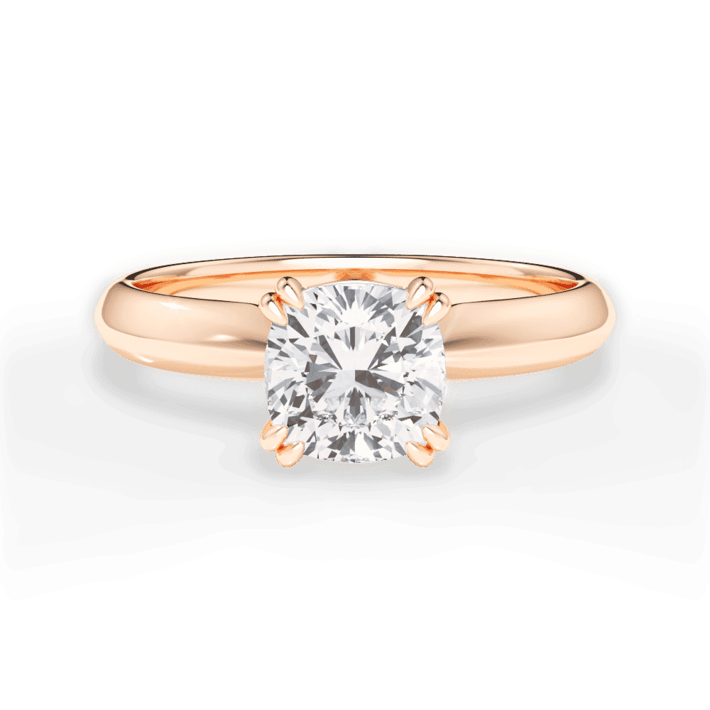 14kt Rose Gold/18kt Rose Gold/cushion/top
