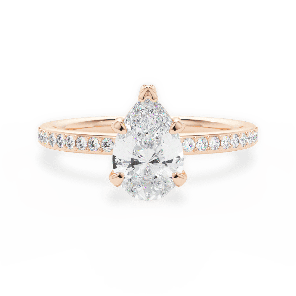 14kt Rose Gold/18kt Rose Gold/pear/top