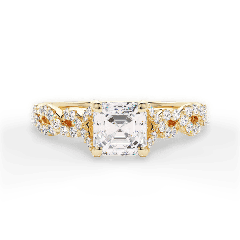 14kt Yellow Gold/18kt Yellow Gold/asscher/top