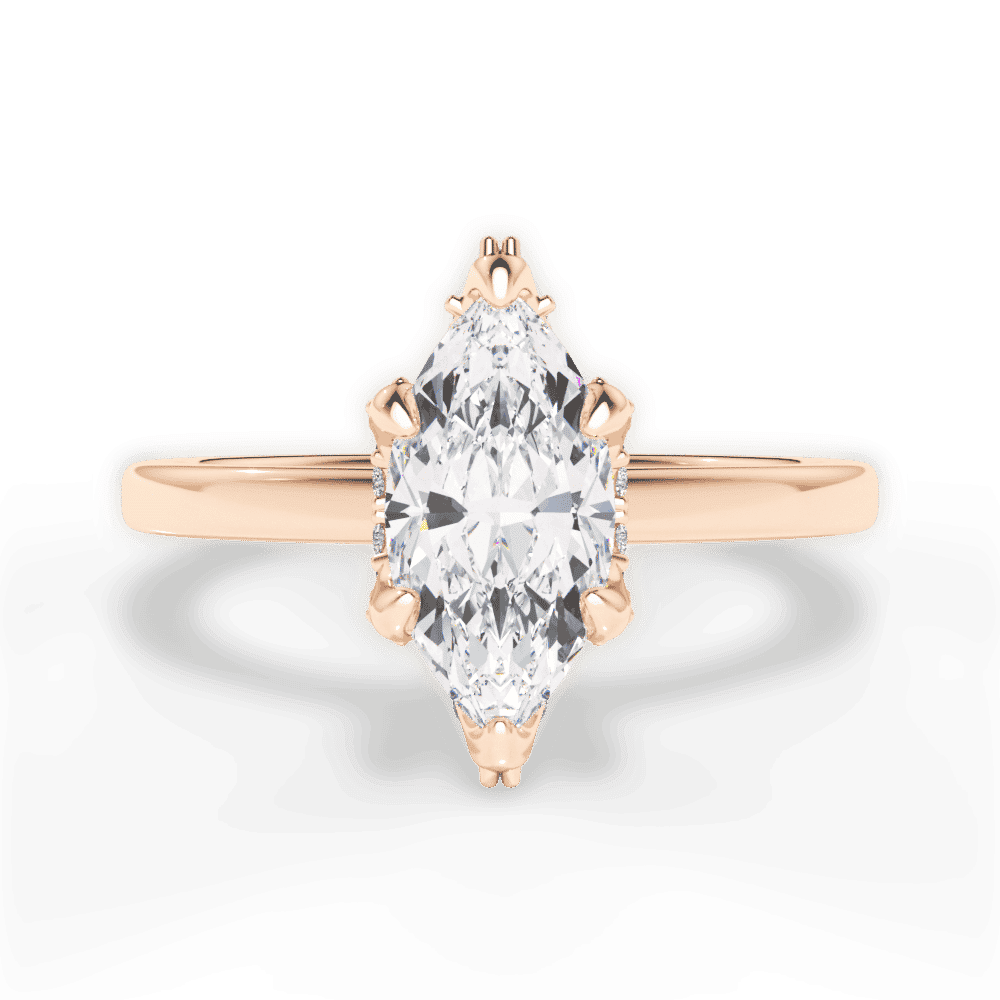 14kt Rose Gold/18kt Rose Gold/marquise/top