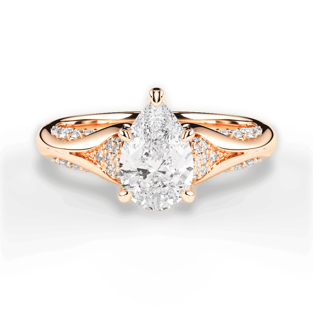 14kt Rose Gold/18kt Rose Gold/pear/top