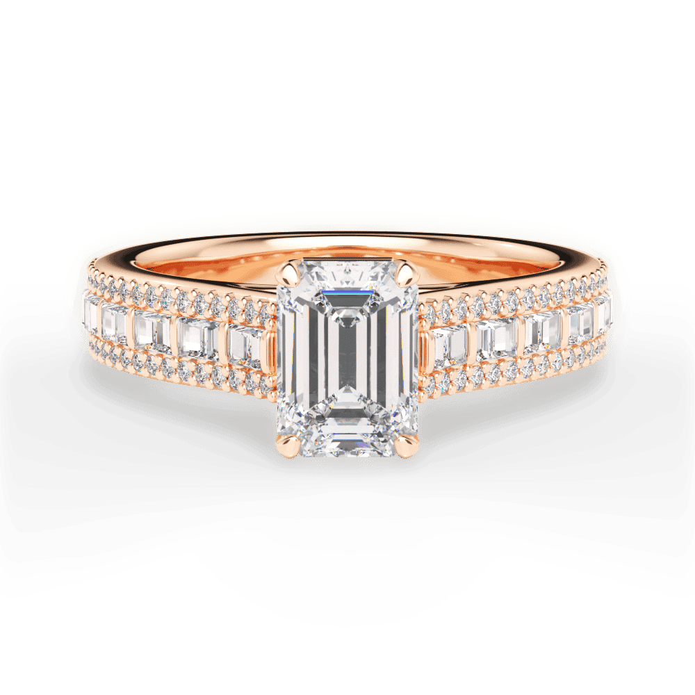 14kt Rose Gold/18kt Rose Gold/emerald/top