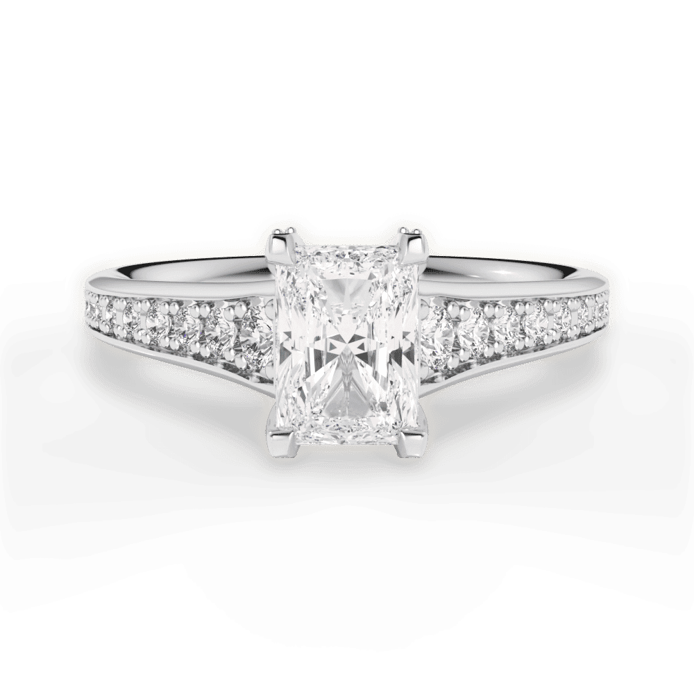 14kt White Gold/18kt White Gold/Platinum/radiant/top