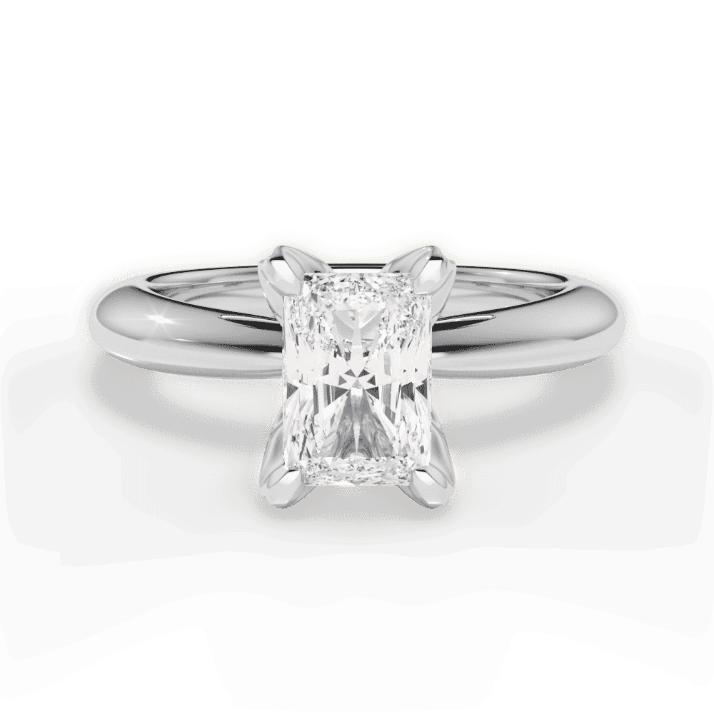 14kt White Gold/18kt White Gold/Platinum/radiant/top