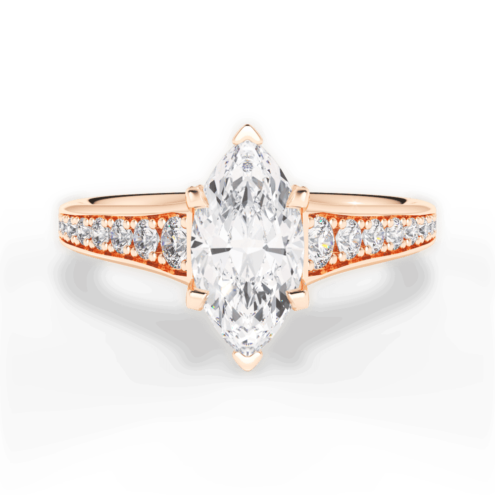 14kt Rose Gold/18kt Rose Gold/marquise/top