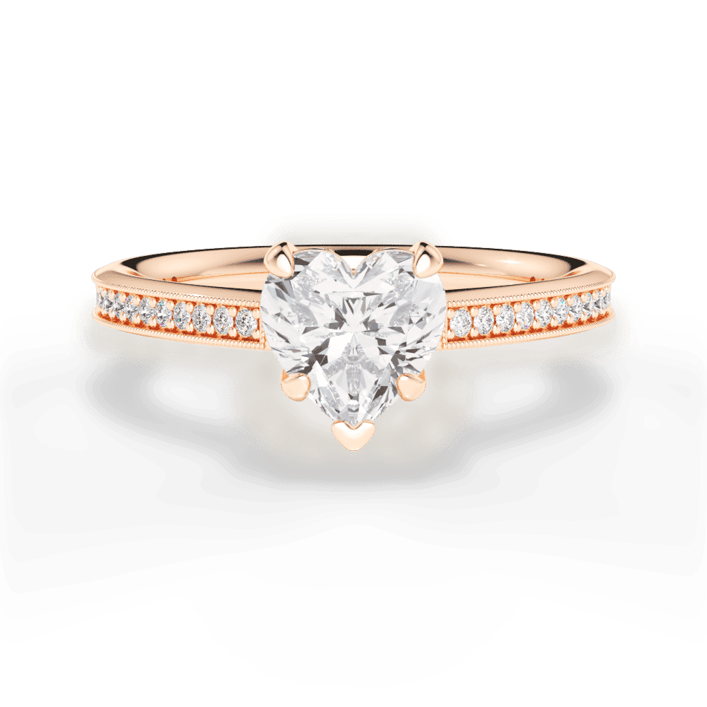 14kt Rose Gold/18kt Rose Gold/heart/top