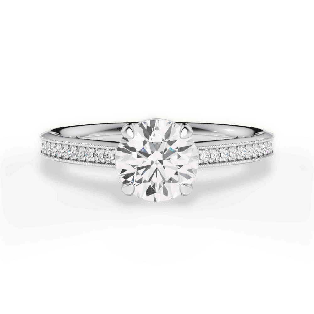 14kt White Gold/18kt White Gold/Platinum/round/top