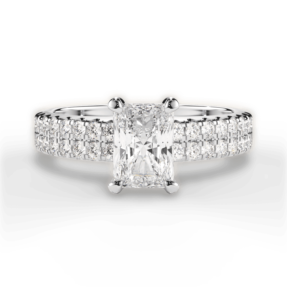 14kt White Gold/18kt White Gold/Platinum/radiant/top