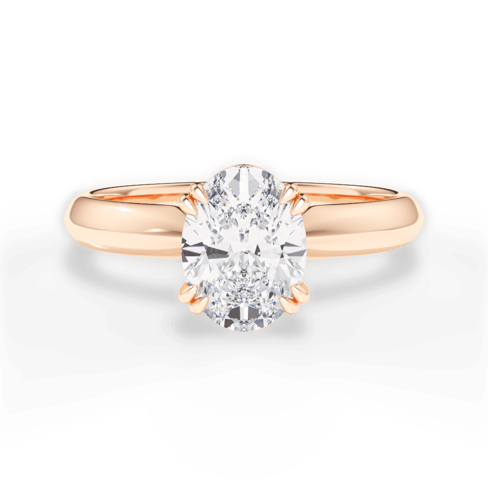 14kt Rose Gold/18kt Rose Gold/oval/top