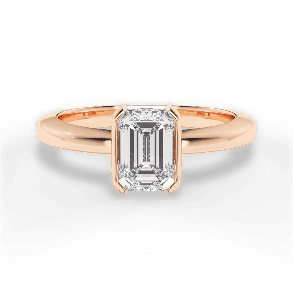 14kt Rose Gold/18kt Rose Gold/emerald/top