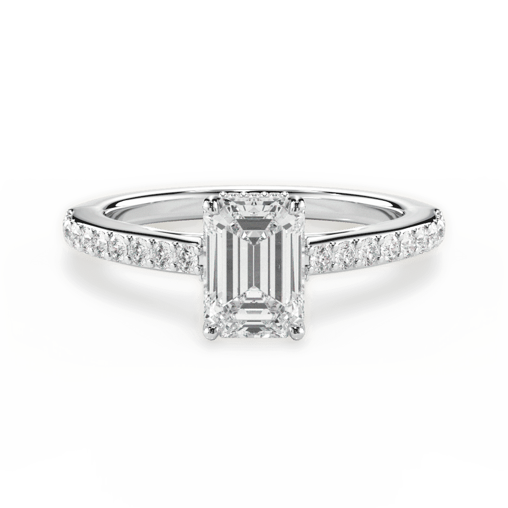 14kt White Gold/18kt White Gold/Platinum/emerald/top