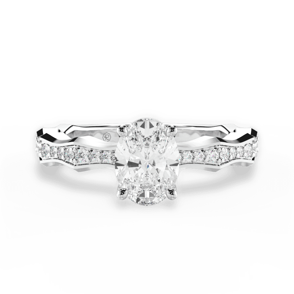 14kt White Gold/18kt White Gold/Platinum/oval/top