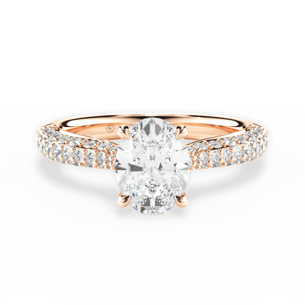 14kt Rose Gold/18kt Rose Gold/oval/top