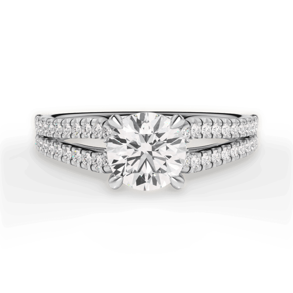 14kt White Gold/18kt White Gold/Platinum/round/top