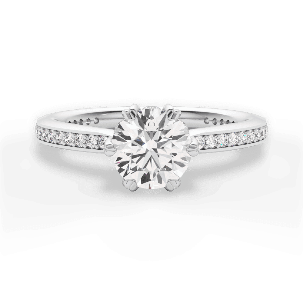 14kt White Gold/18kt White Gold/Platinum/round/top