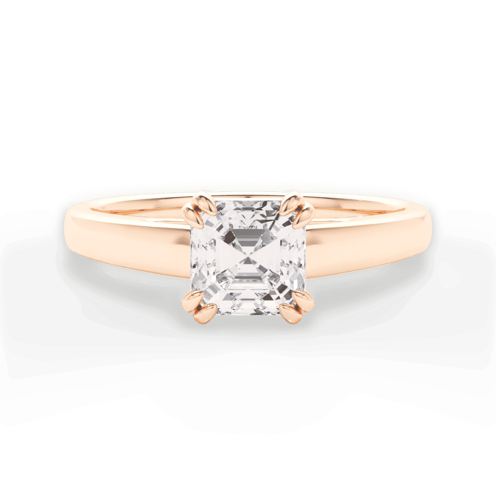 14kt Rose Gold/18kt Rose Gold/asscher/top