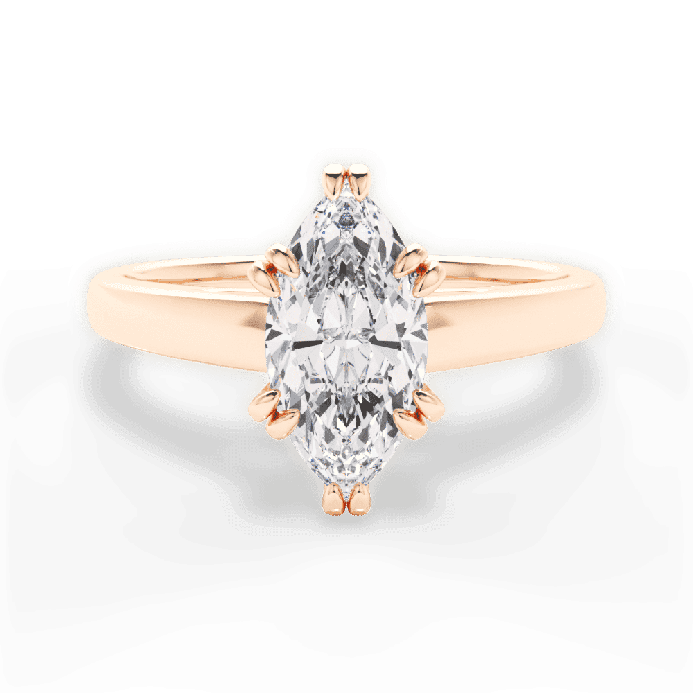 14kt Rose Gold/18kt Rose Gold/marquise/top