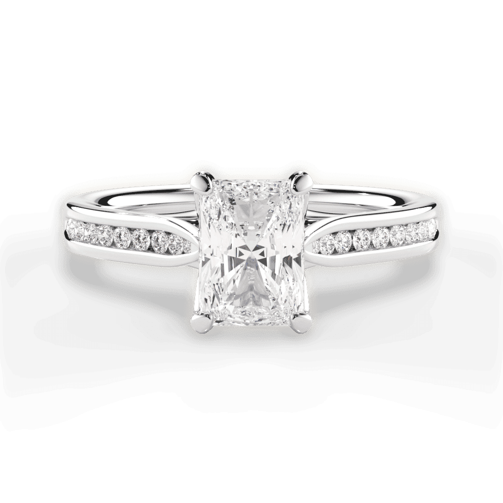 14kt White Gold/18kt White Gold/Platinum/radiant/top