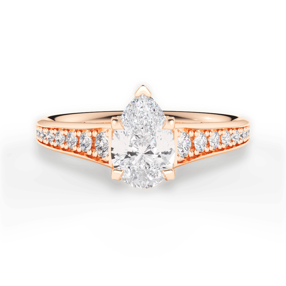 14kt Rose Gold/18kt Rose Gold/pear/top