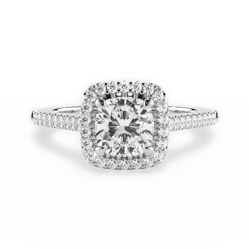 14kt White Gold/18kt White Gold/Platinum/cushion/top