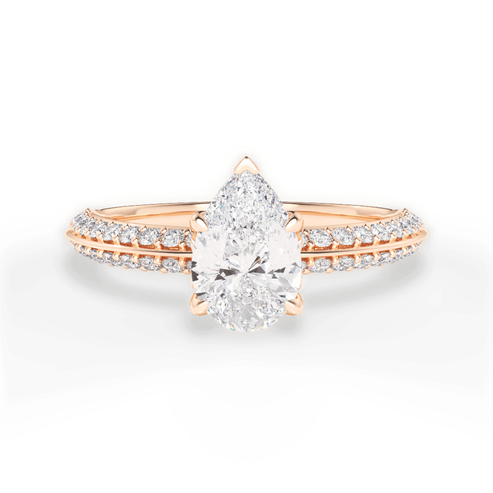 14kt Rose Gold/18kt Rose Gold/pear/top