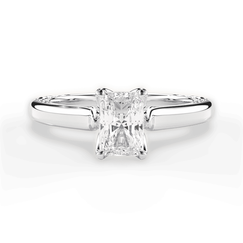 14kt White Gold/18kt White Gold/Platinum/radiant/top