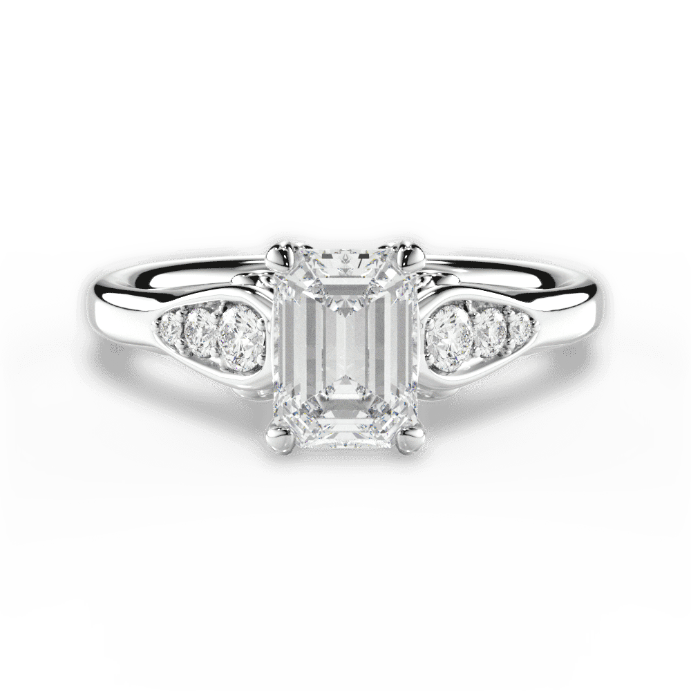 14kt White Gold/18kt White Gold/Platinum/emerald/top
