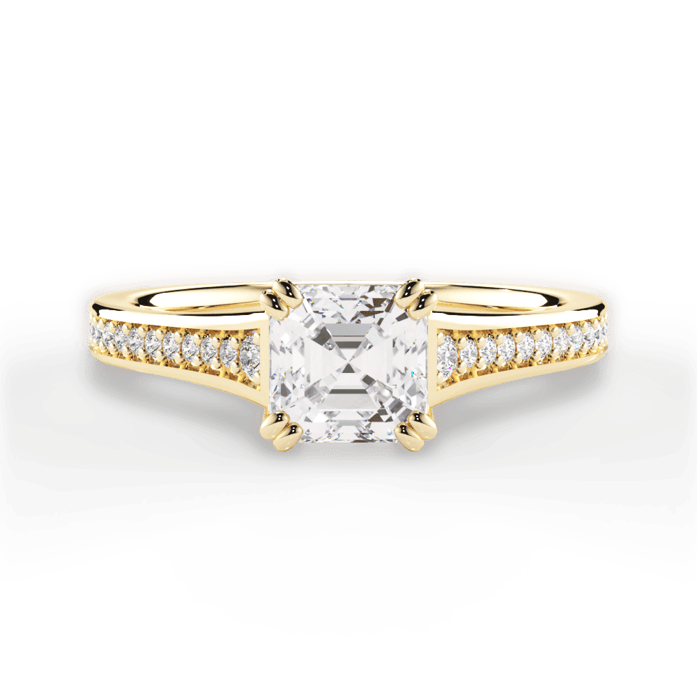 14kt Yellow Gold/18kt Yellow Gold/asscher/top
