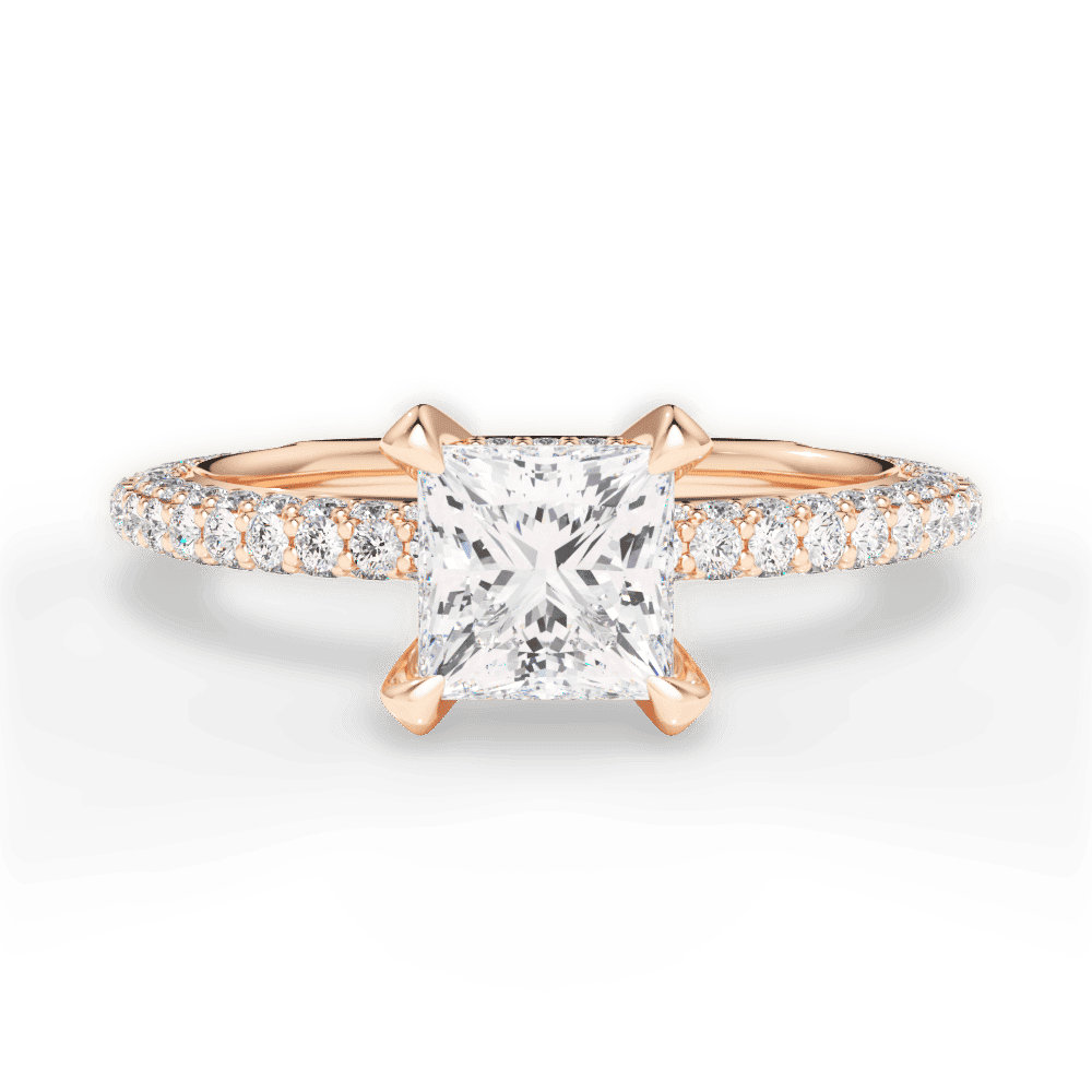 14kt Rose Gold/18kt Rose Gold/princess/top
