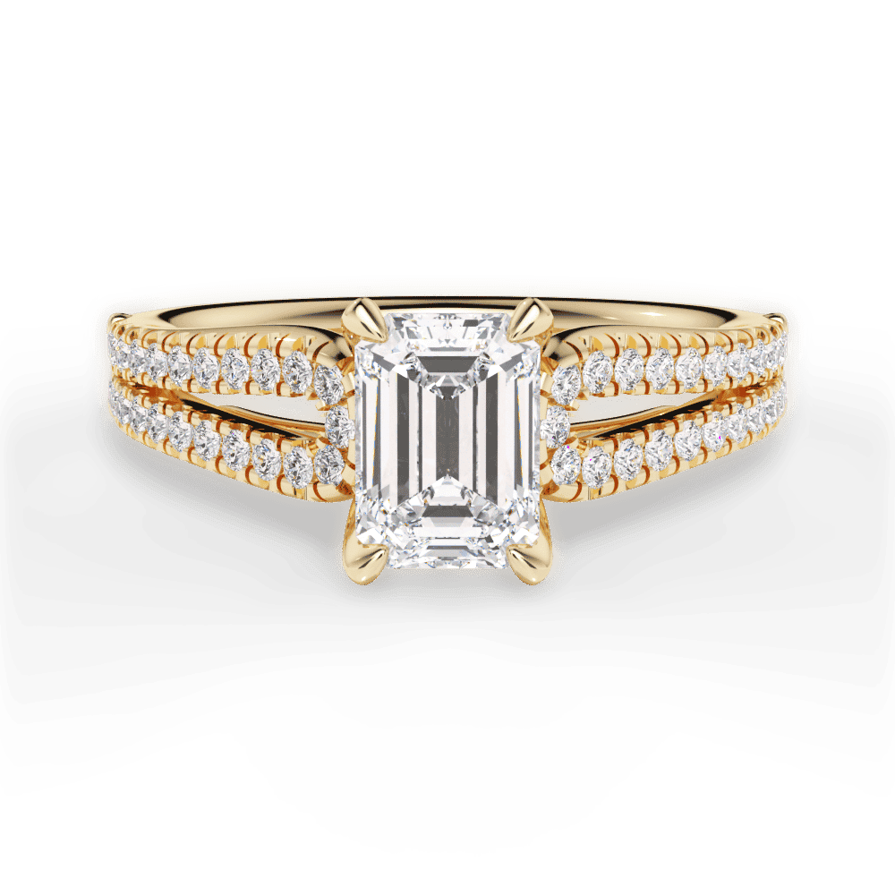 14kt Yellow Gold/18kt Yellow Gold/emerald/top