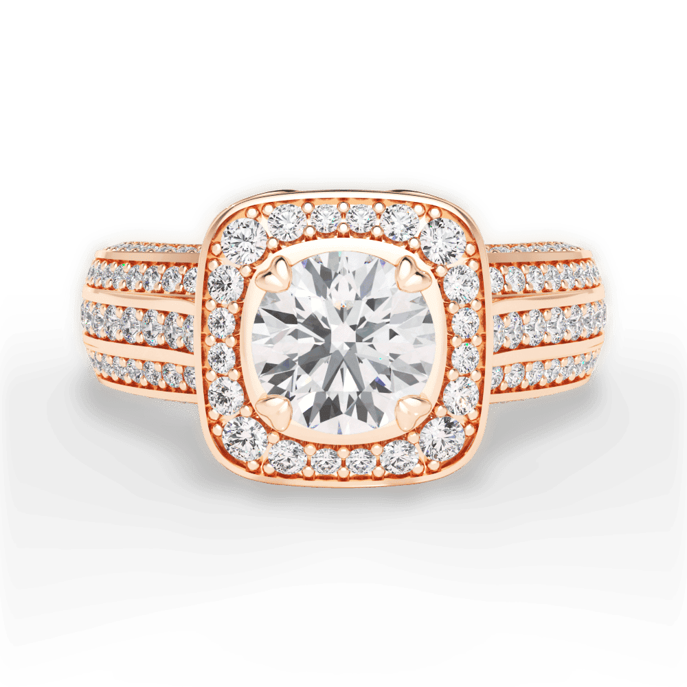 14kt Rose Gold/18kt Rose Gold/round/top