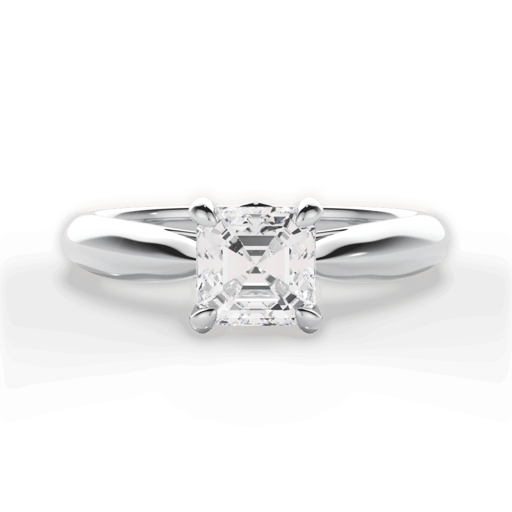 14kt White Gold/18kt White Gold/Platinum/asscher/top