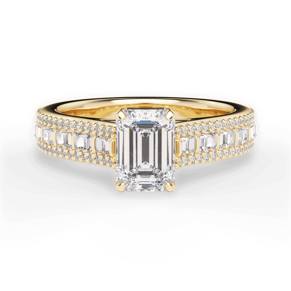 14kt Yellow Gold/18kt Yellow Gold/emerald/top