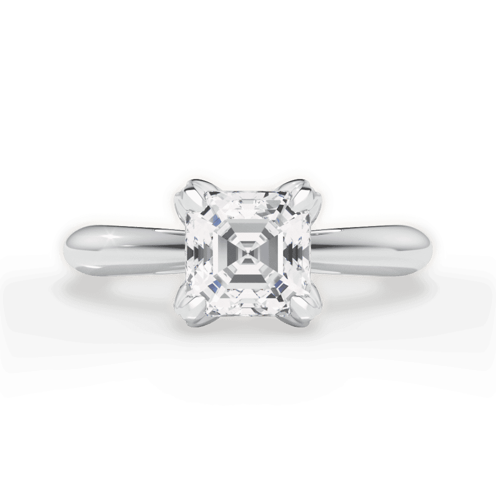 14kt White Gold/18kt White Gold/Platinum/asscher/top